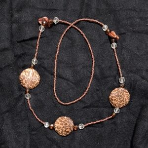 Leopard Print Beaded Necklace